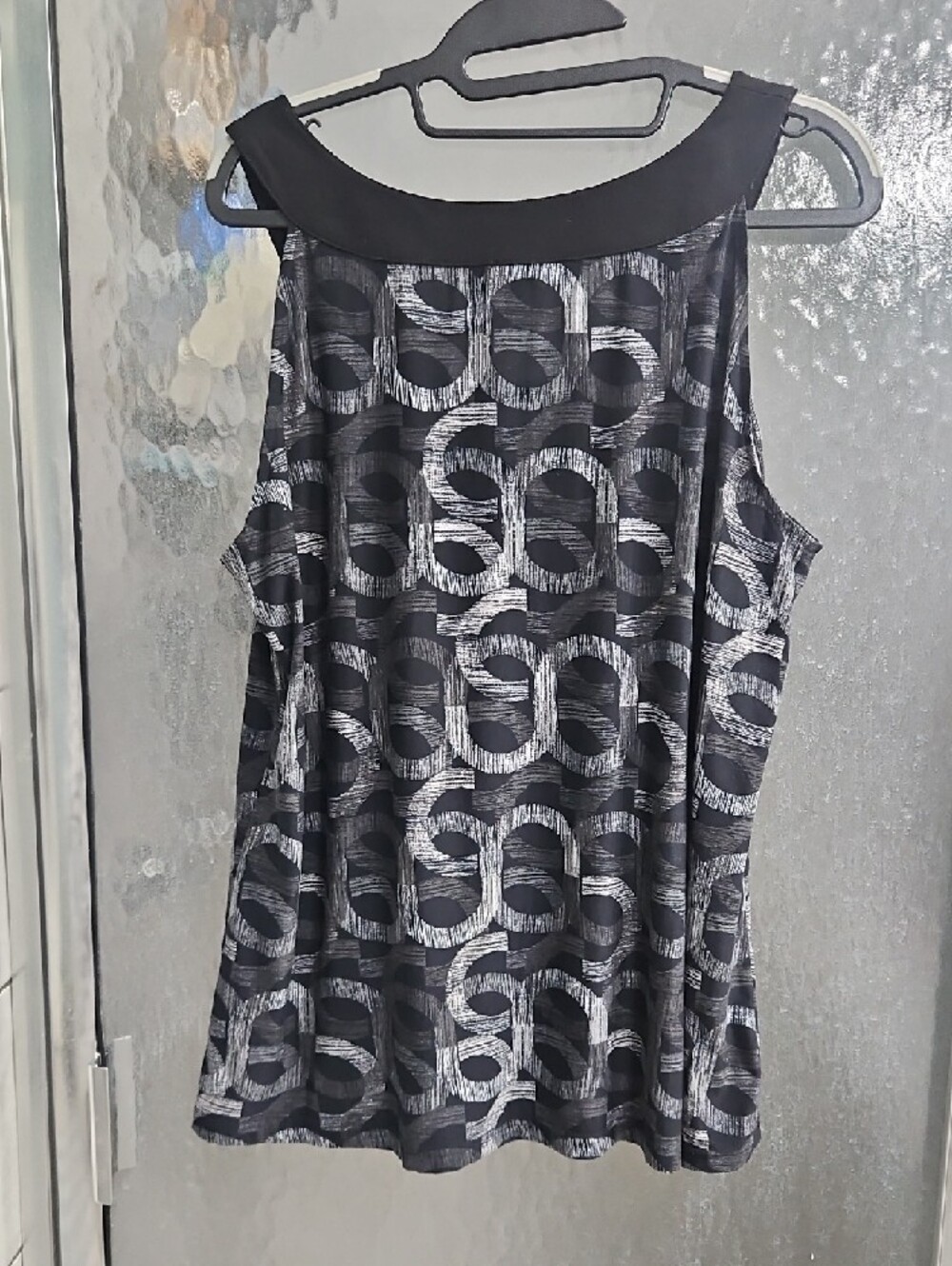 Rafaella Black & Gray Circular Print Sleeveless Tank - Picture 4 of 4